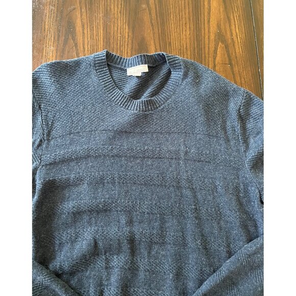 Gap Blue Crewneck Sweater Long Sleeve Linen Cotton Blend Pullover Men's Medium - Picture 2 of 7